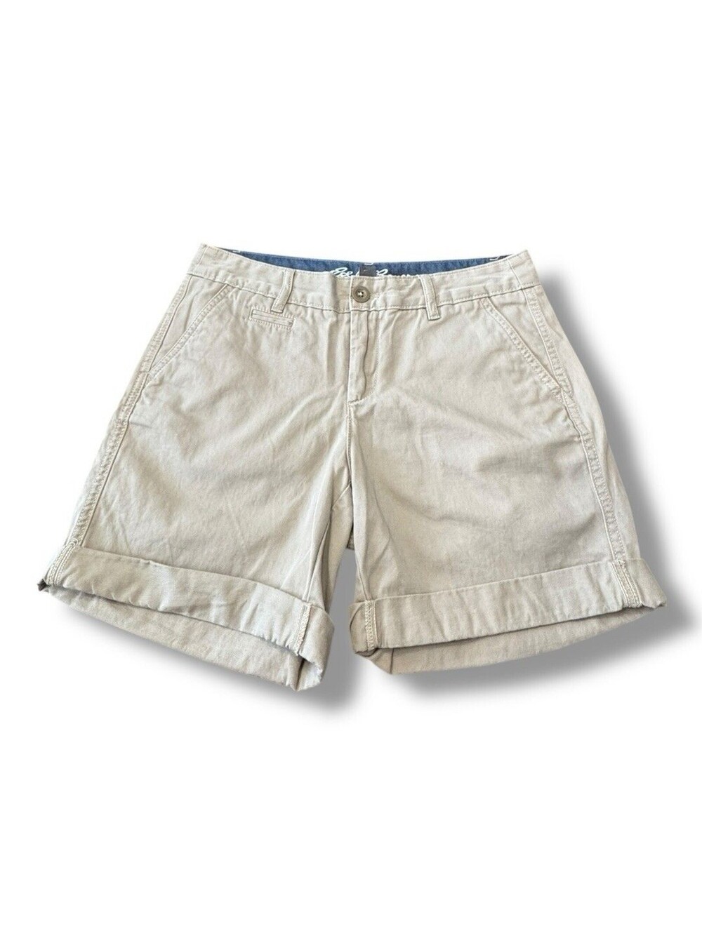 Eddie Bauer Legend Wash Shorts Khaki Chino Cuffed Summer Casual Women’s Size 4